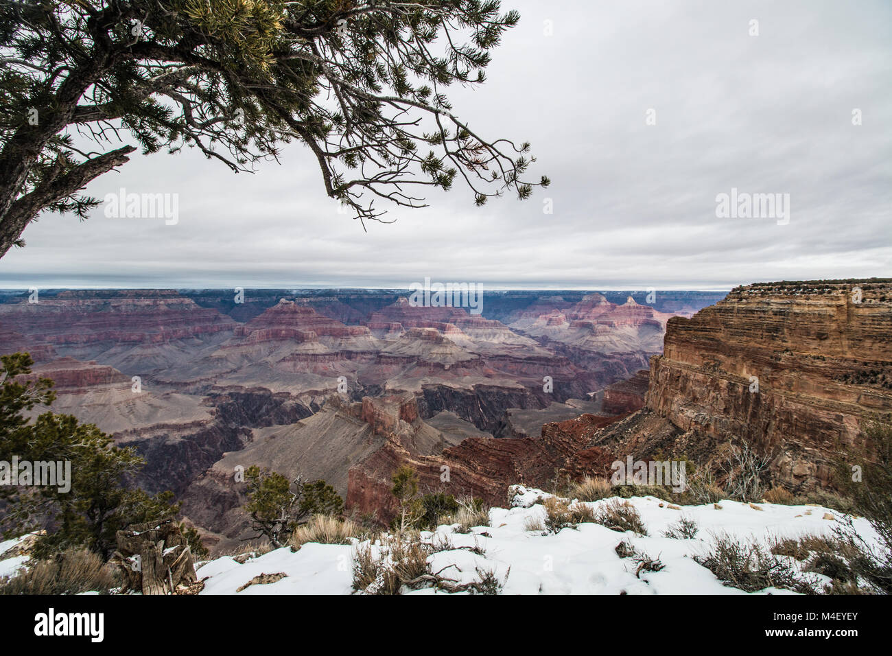 Vista sul grand canyon dal bordo sud parte Foto Stock