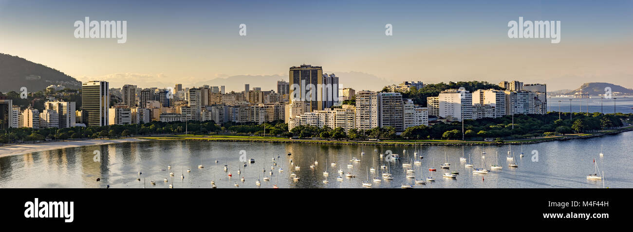 Il Botafogo spiaggia e la baia di Rio de Janeiro Foto Stock