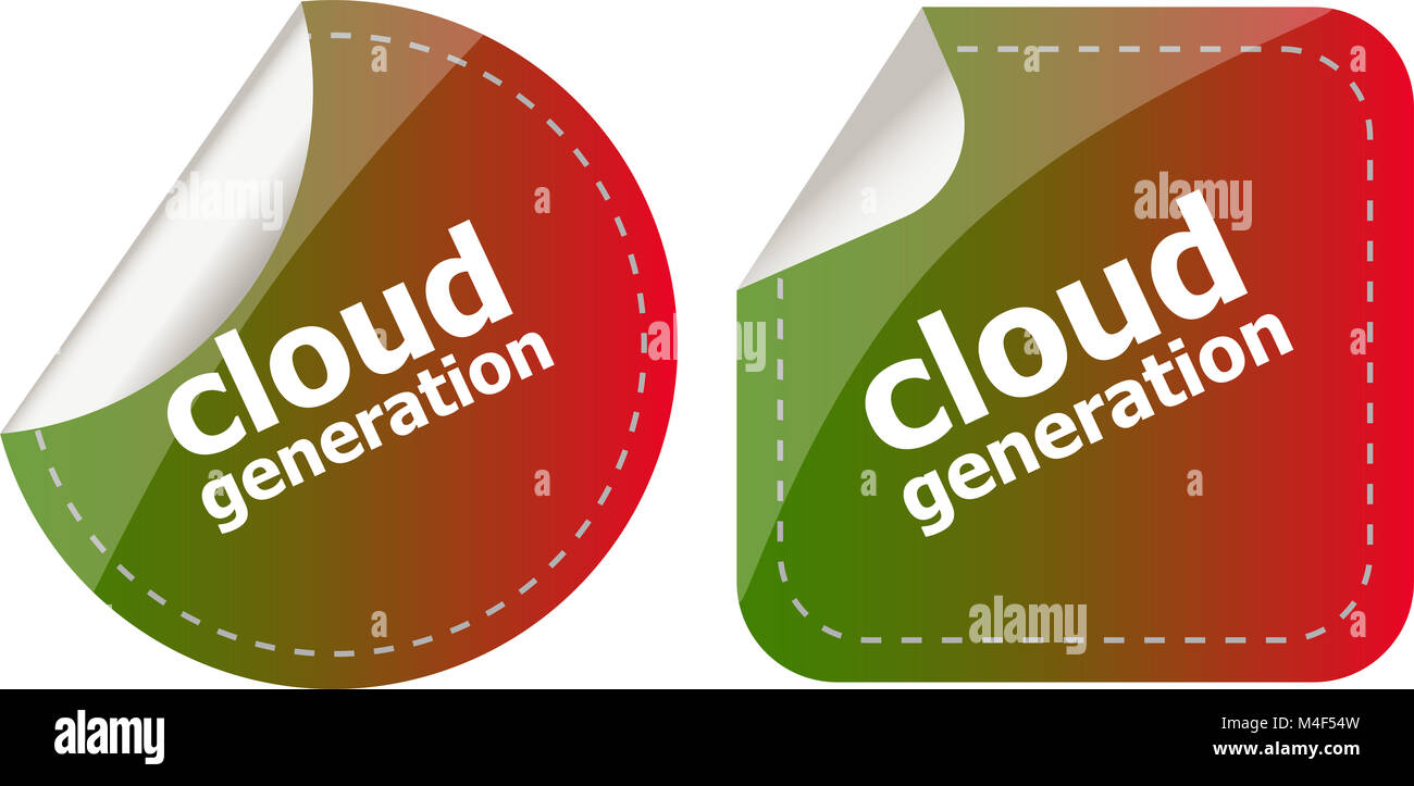 La tecnologia cloud icona, etichetta set di adesivi isolato Foto Stock