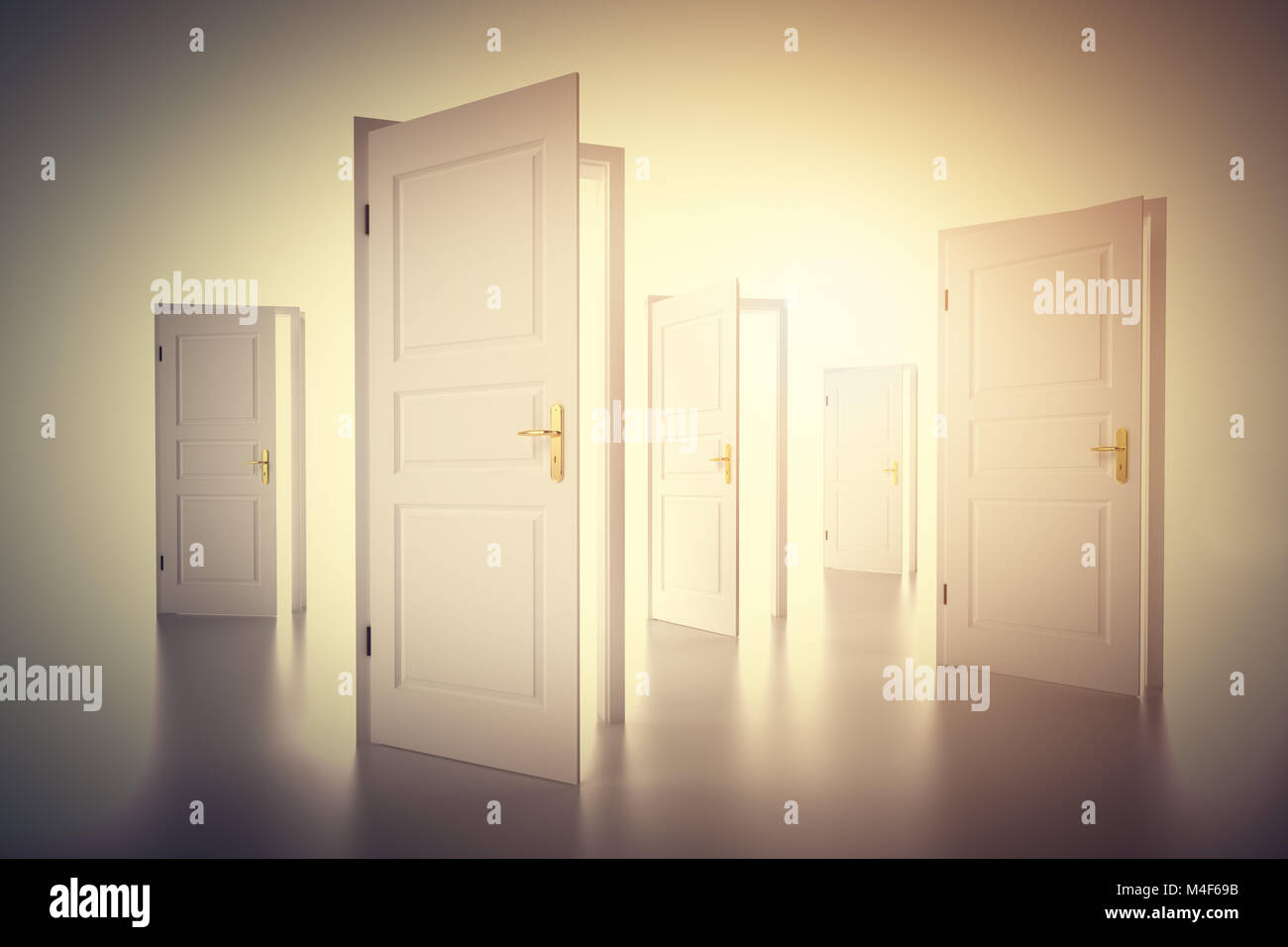 Tanti modi per scegliere, porte aperte. Il processo decisionale Foto Stock