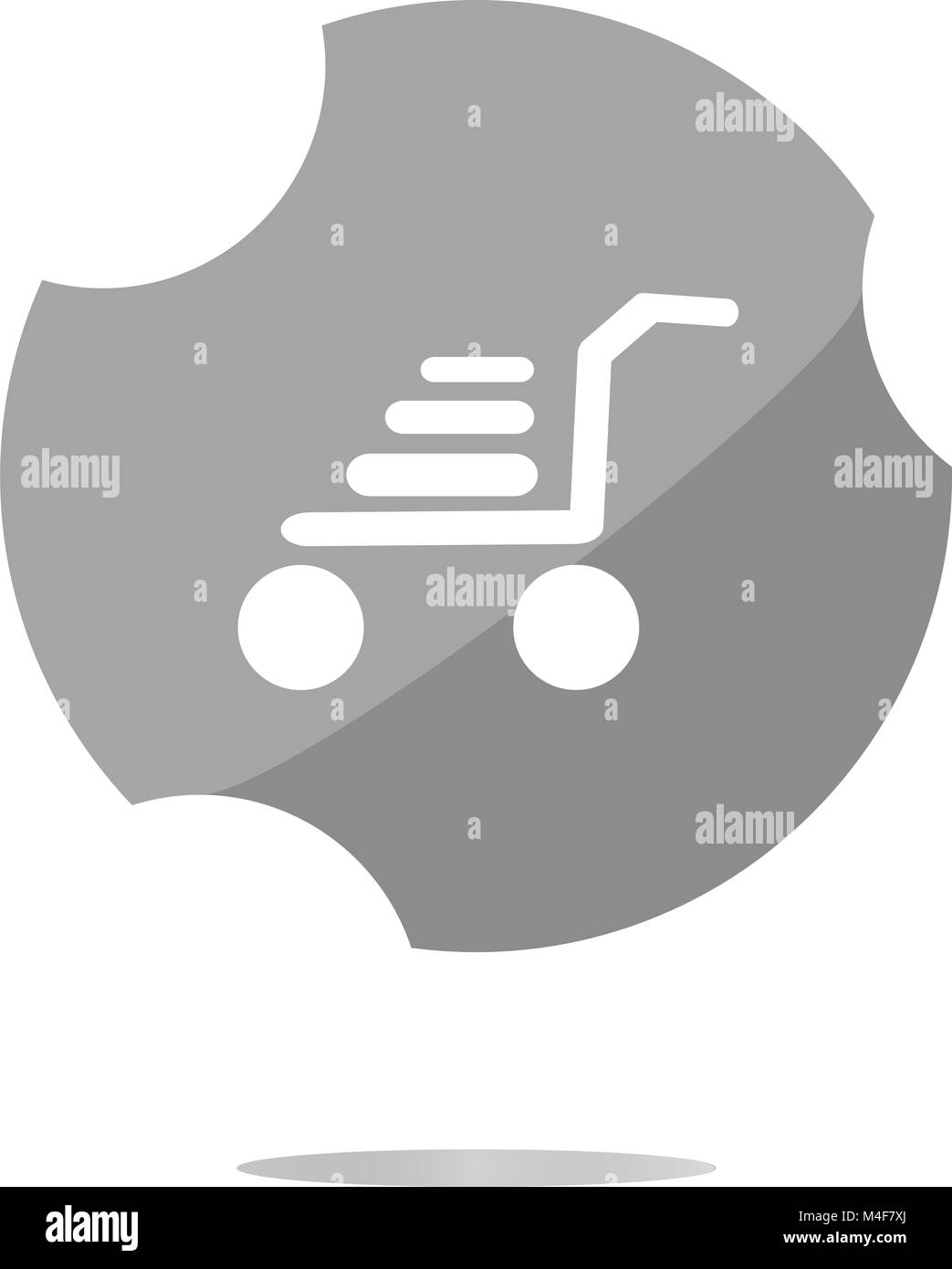 Icona del carrello sul round pulsante internet illustrazione originale Foto Stock