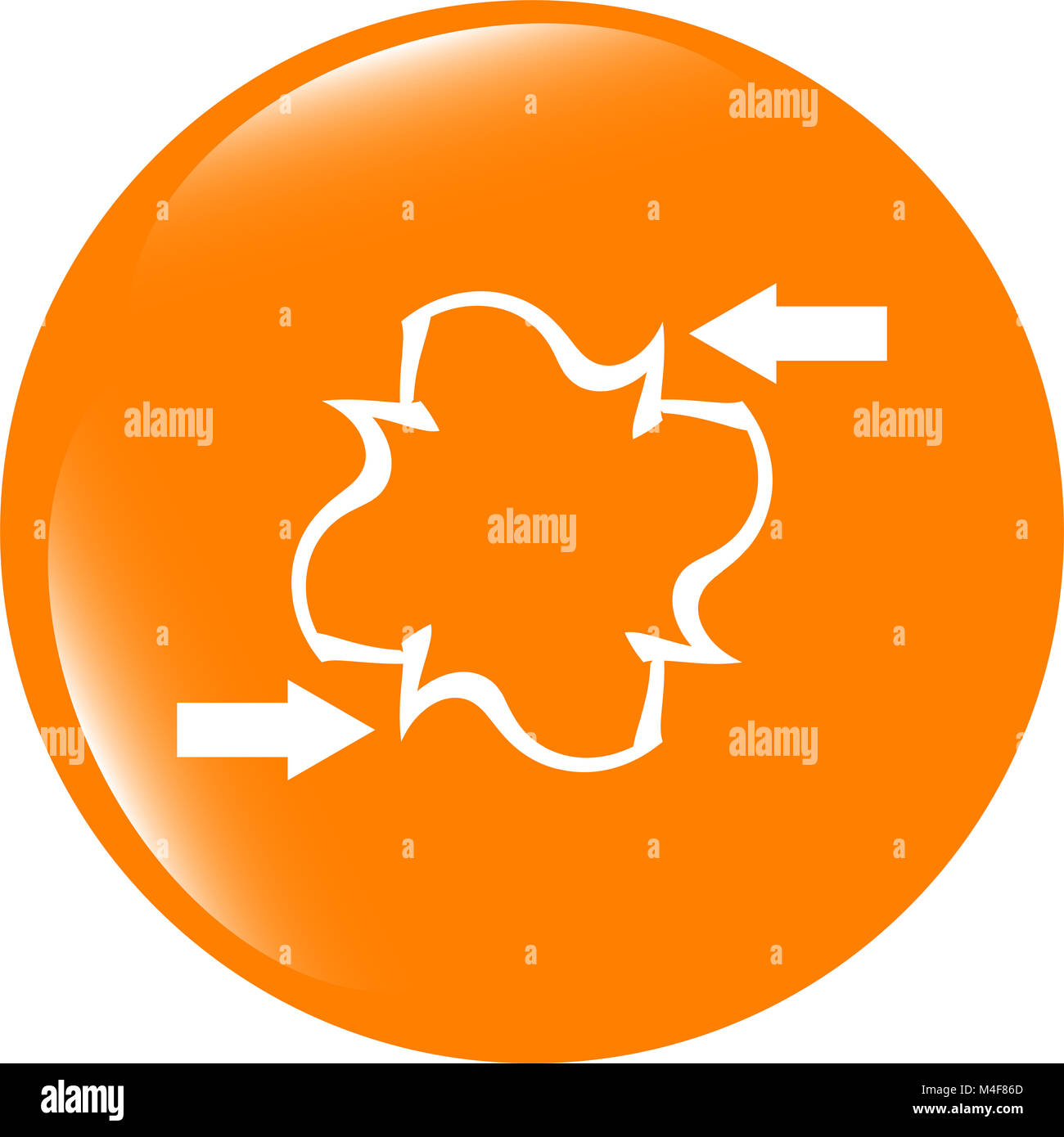 Segno astratto con la freccia sul set di icone (pulsante) Foto Stock