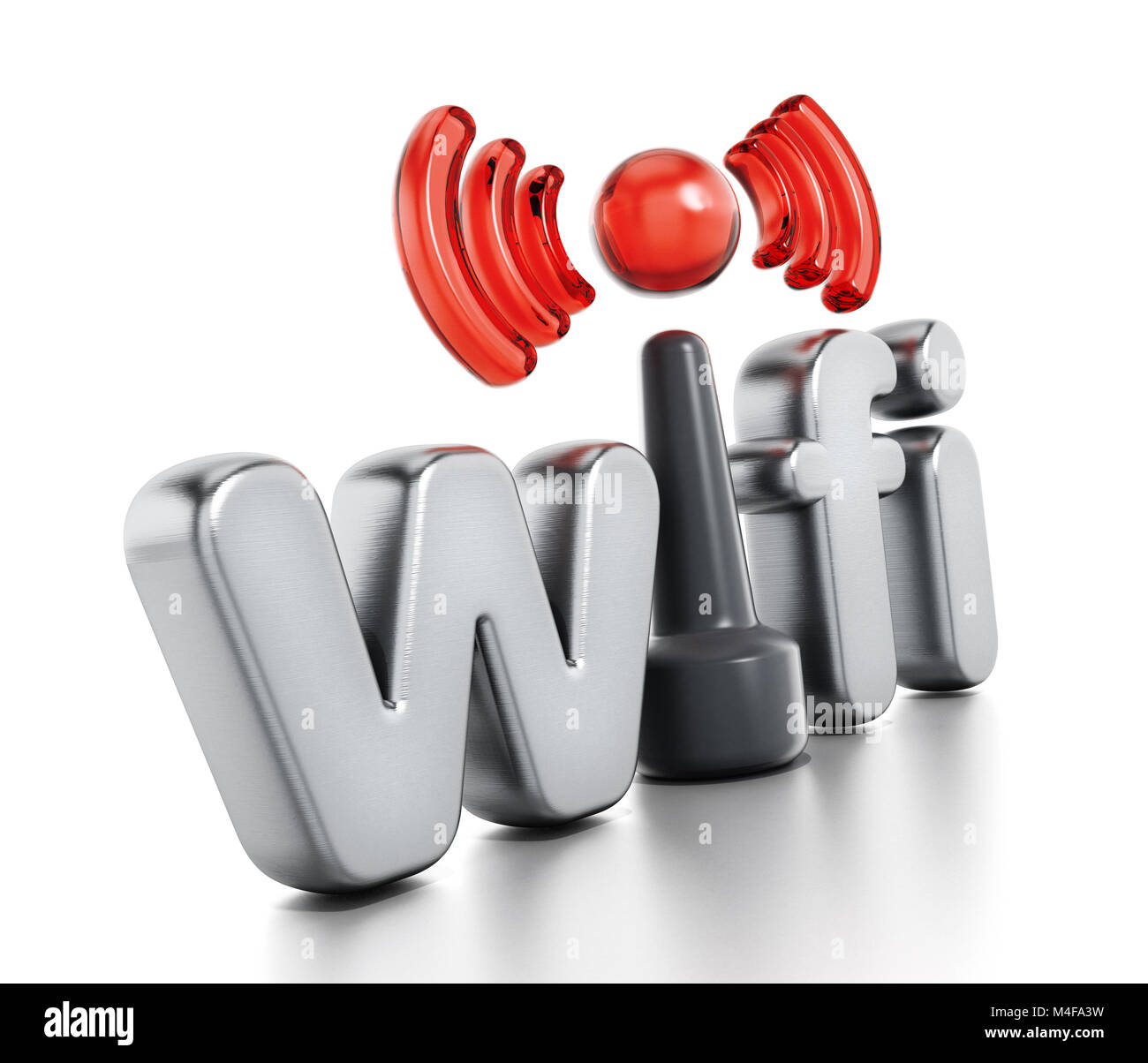 Il logo wifi e connessione wireless Symbol. 3D'illustrazione. Foto Stock