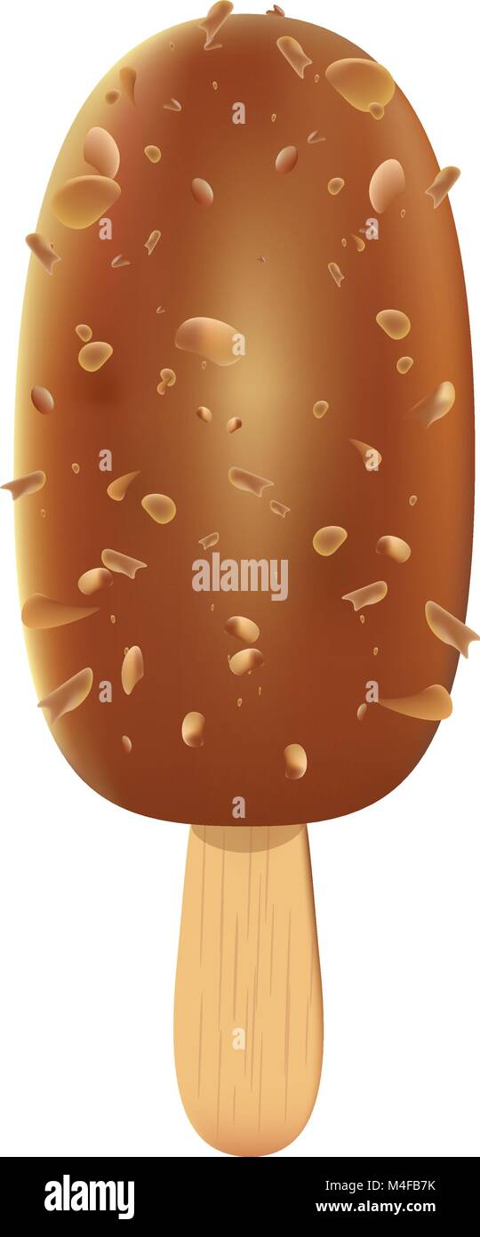 Gelato al cioccolato con nocciole, vettore Illustrazione Vettoriale