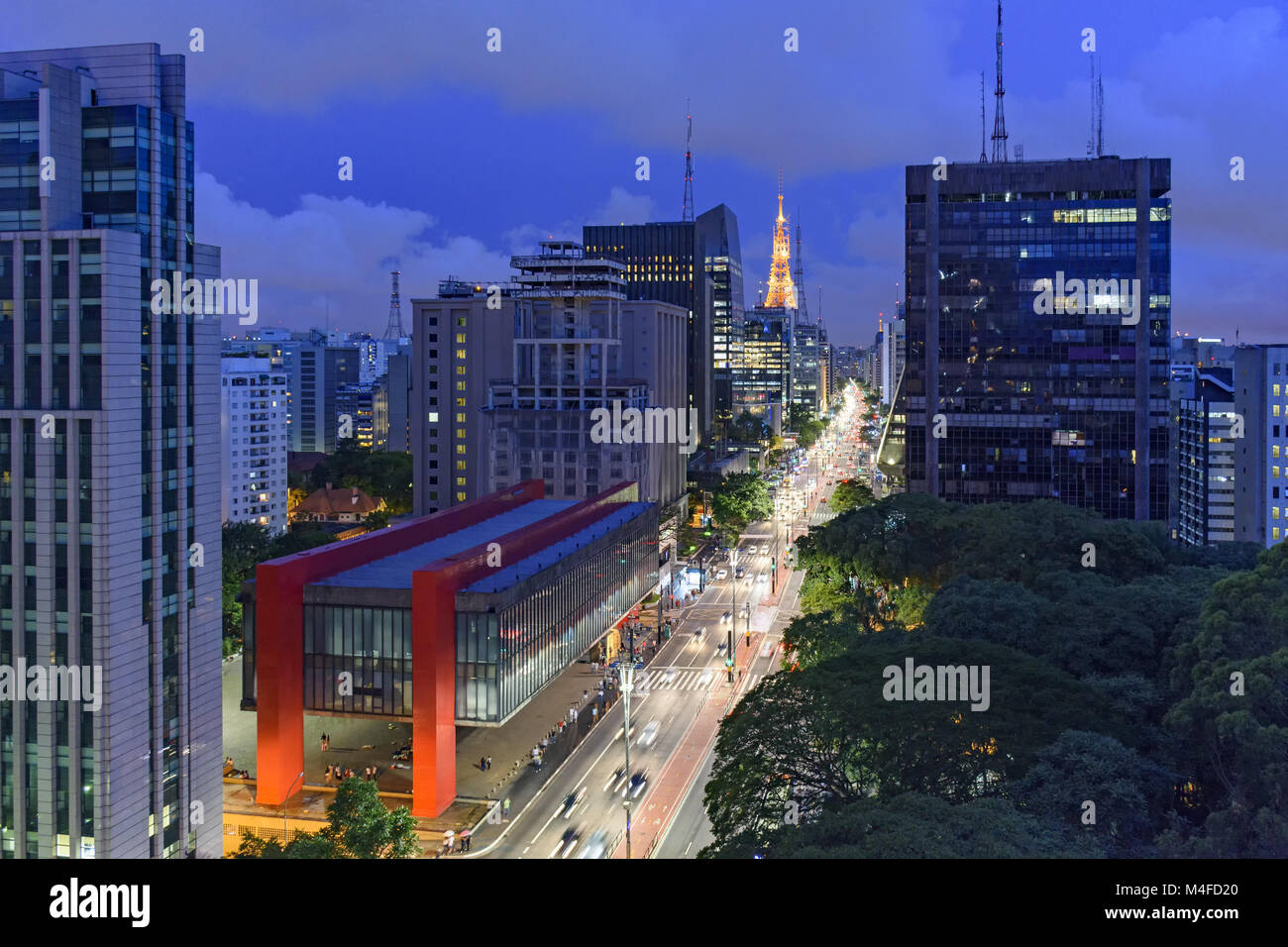 Paulista Avenue, Sao Paulo, Brasile Foto Stock