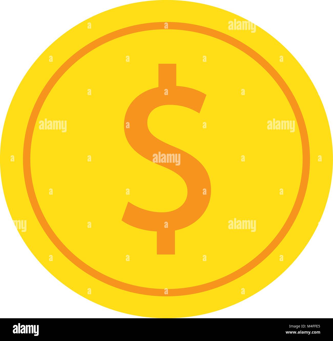 Dollar icona valuta o vettore logo su una moneta. Simbolo per gli Stati Uniti d'America bank, bancario o delle finanze americano. Illustrazione Vettoriale