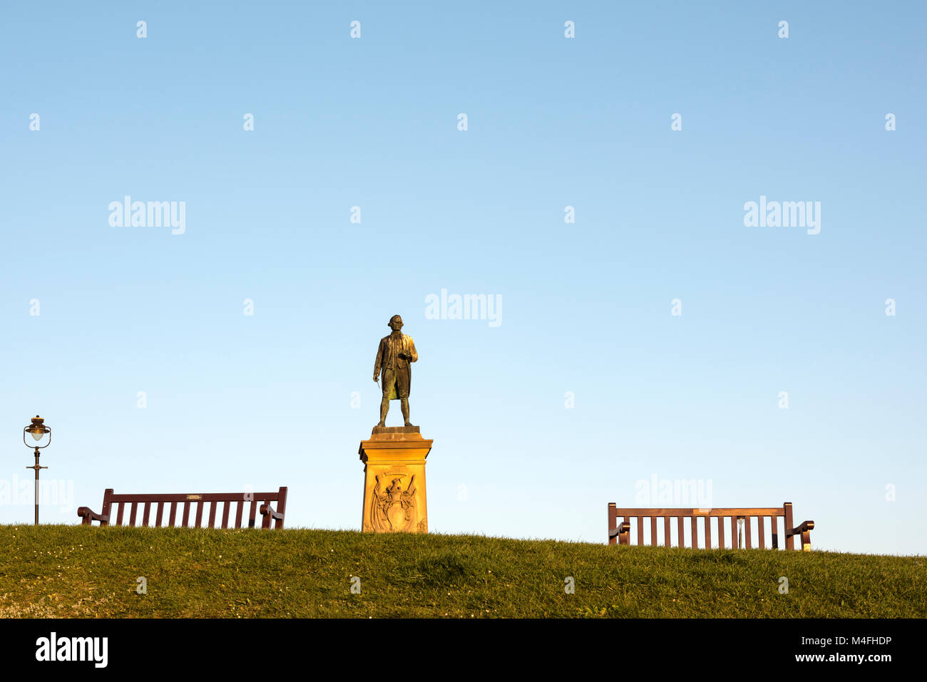 Il Captain Cook monumento a Whitby Foto Stock