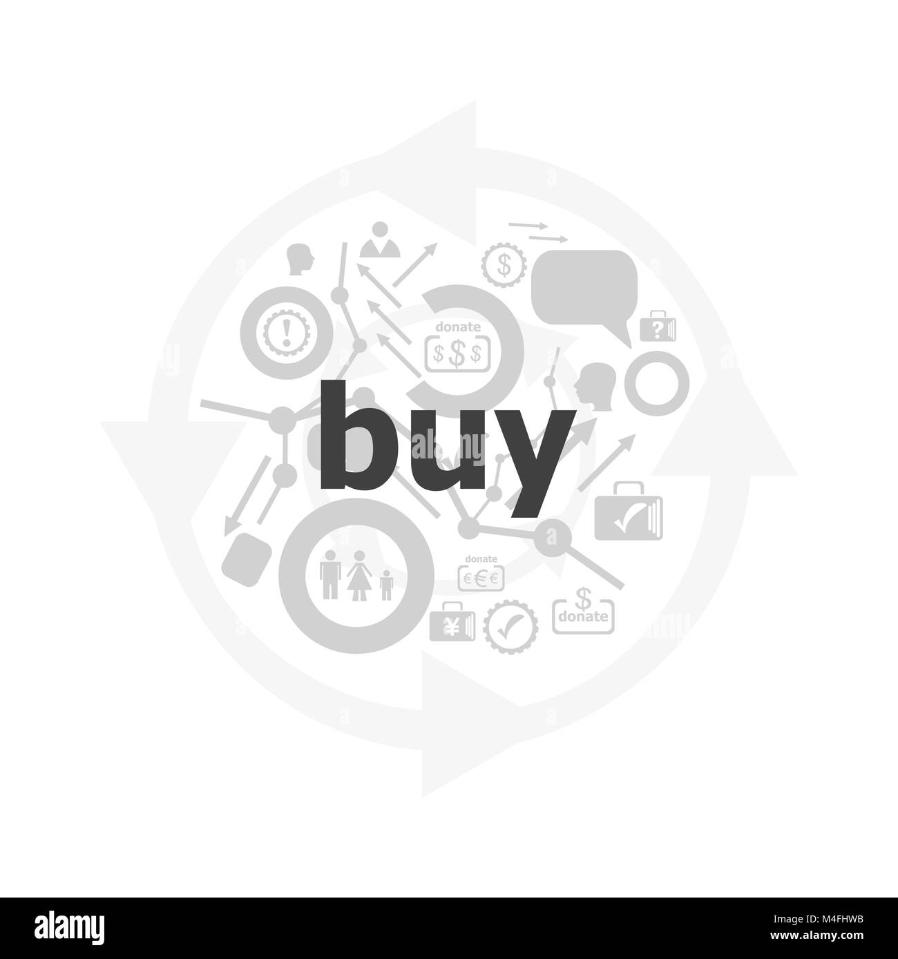 Acquista il testo sul display digitale, il concetto di business Foto Stock