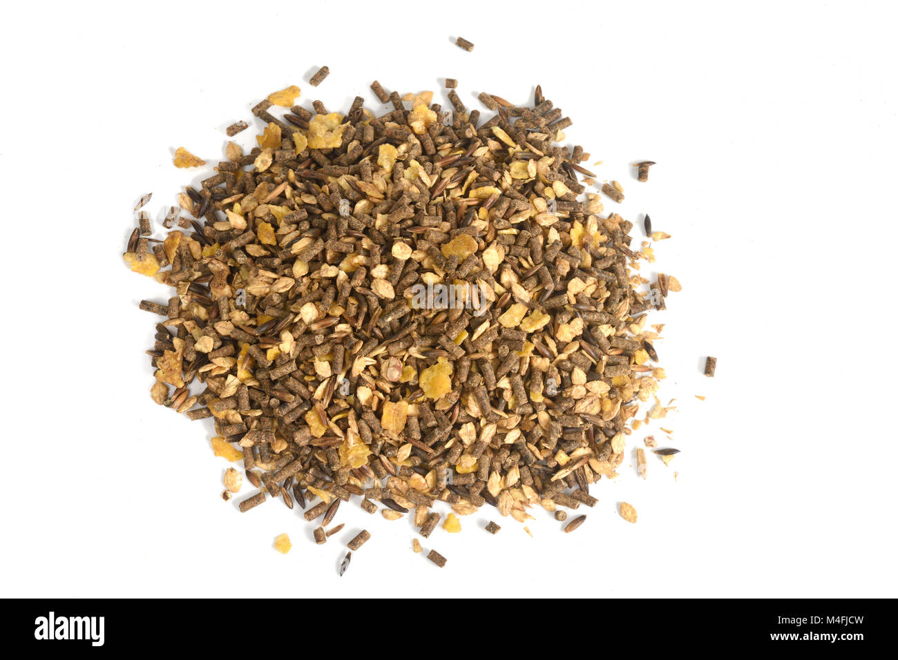 Cavallo di alimentazione orzo, Apple, melassa etc Foto Stock