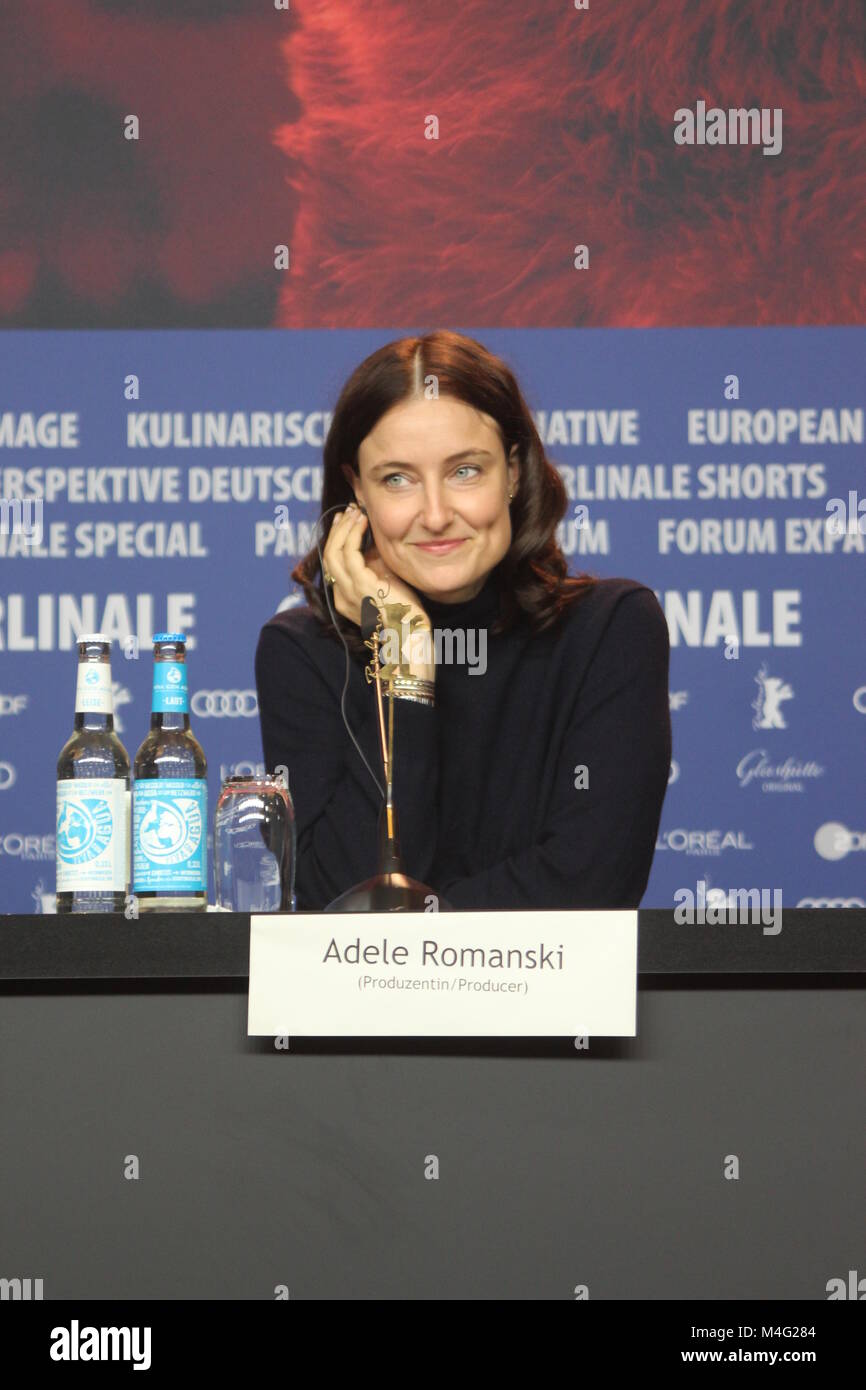 Berlino, Germania. Il 15 febbraio, 2018. Giuria conferenza stampa presso il Grand Hyatt Hotel di Berlino/Germania. Sessantottesima BERLINALE (International Film Festival). Con> Tom Tykwer, Cécile de France, Chema Prado, Adele Romanski, Ryūichi Sakamoto, Stephanie Zacharek, Dove: Berlino/Germania, Credito: Tahsin Ocak/Alamy Live News Foto Stock