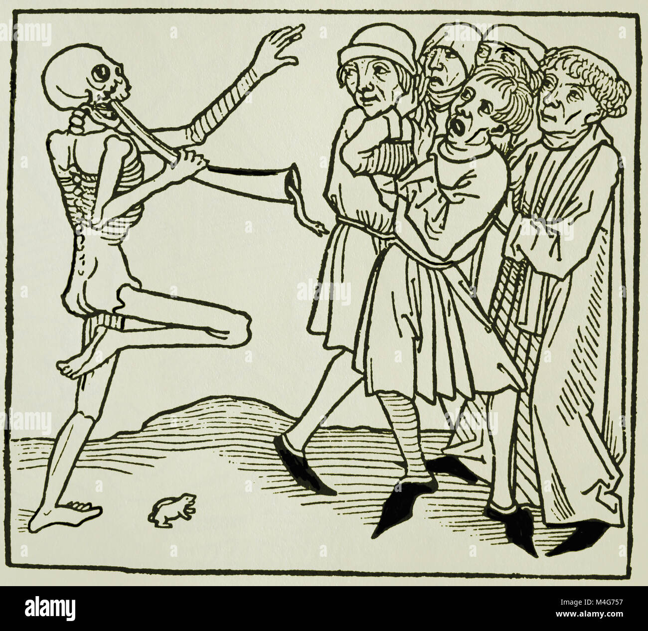 Danza di morte. I notabili e la morte. Stampato da Giacobbe Meydenbach, Germania 1492. Copia, Foto Stock