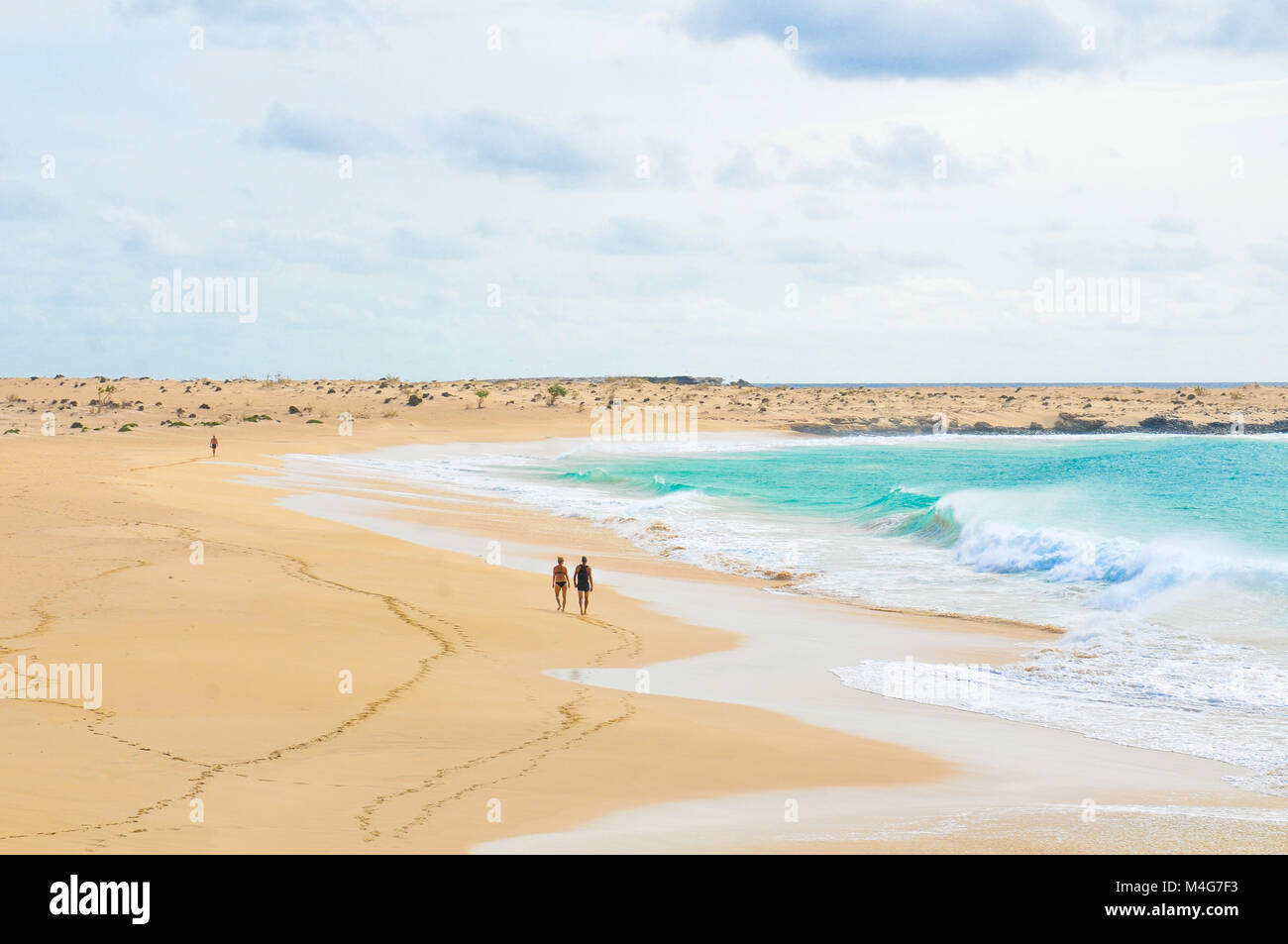 Spiagge appartate sull'isola di Boa Vista, Capo Verde Foto Stock