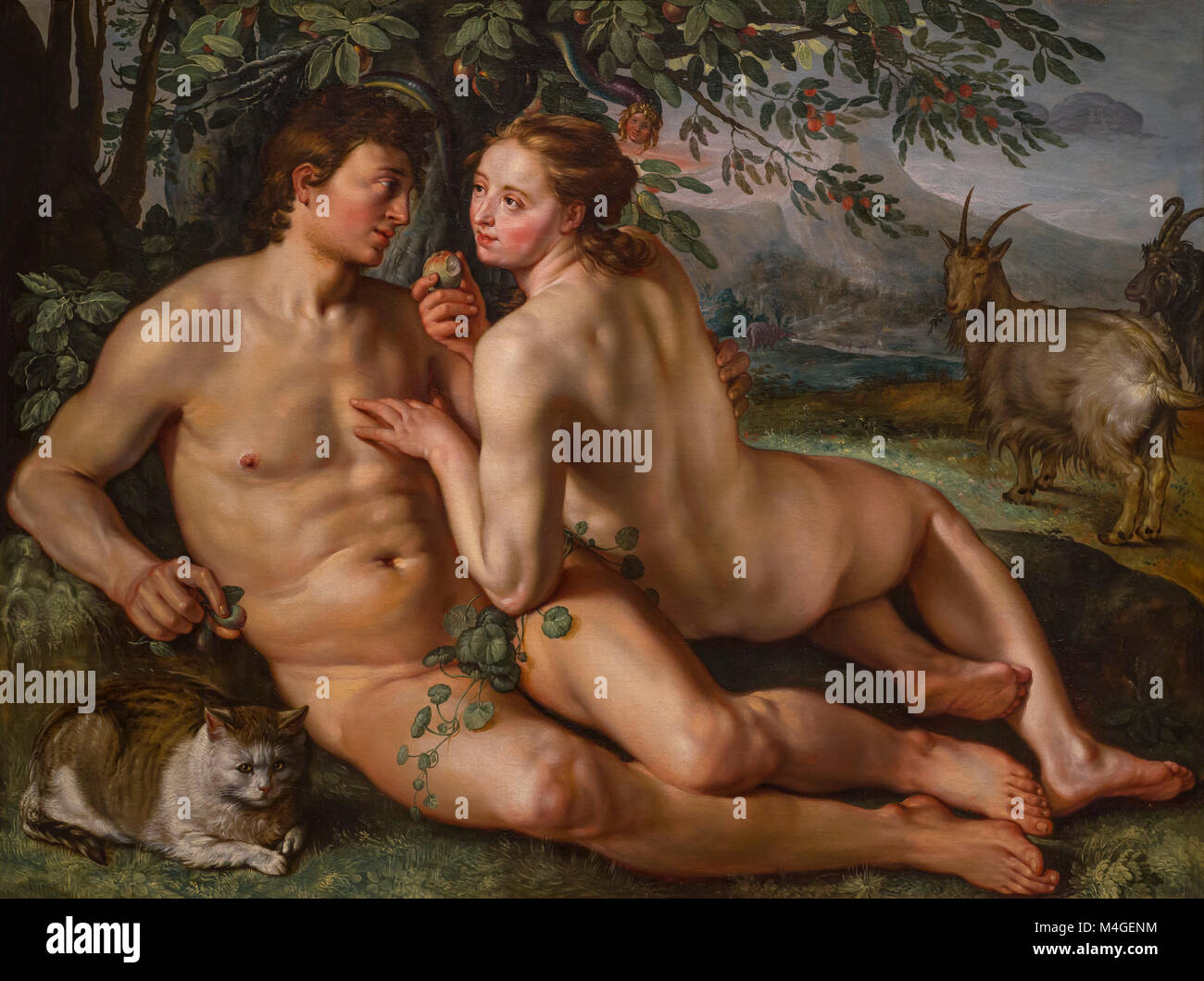 La caduta dell uomo, Hendrik Goltzius, 1616, National Gallery of Art di Washington DC, USA, America del Nord Foto Stock