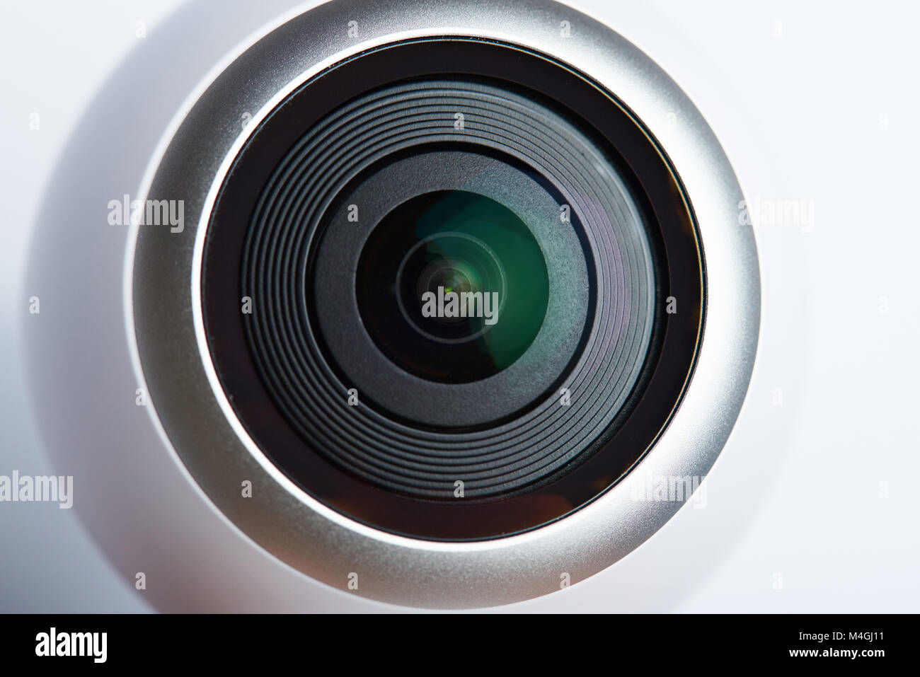 360 grado obiettivo fotocamera close up isolati su sfondo bianco Foto Stock
