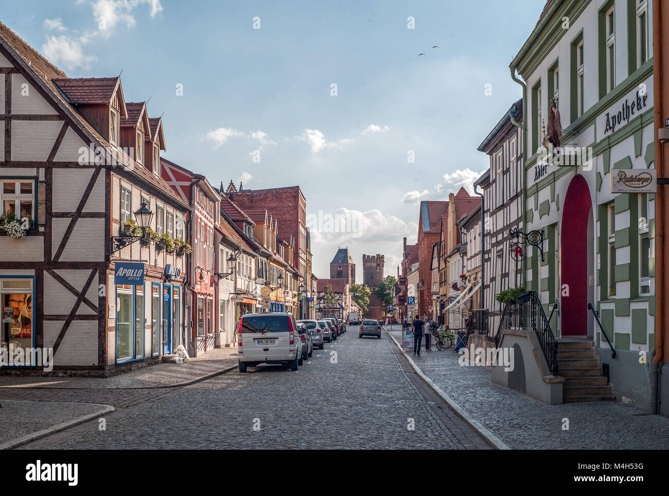 "Lange Strasse' in Tangermuende (Sassonia-Anhalt) Foto Stock