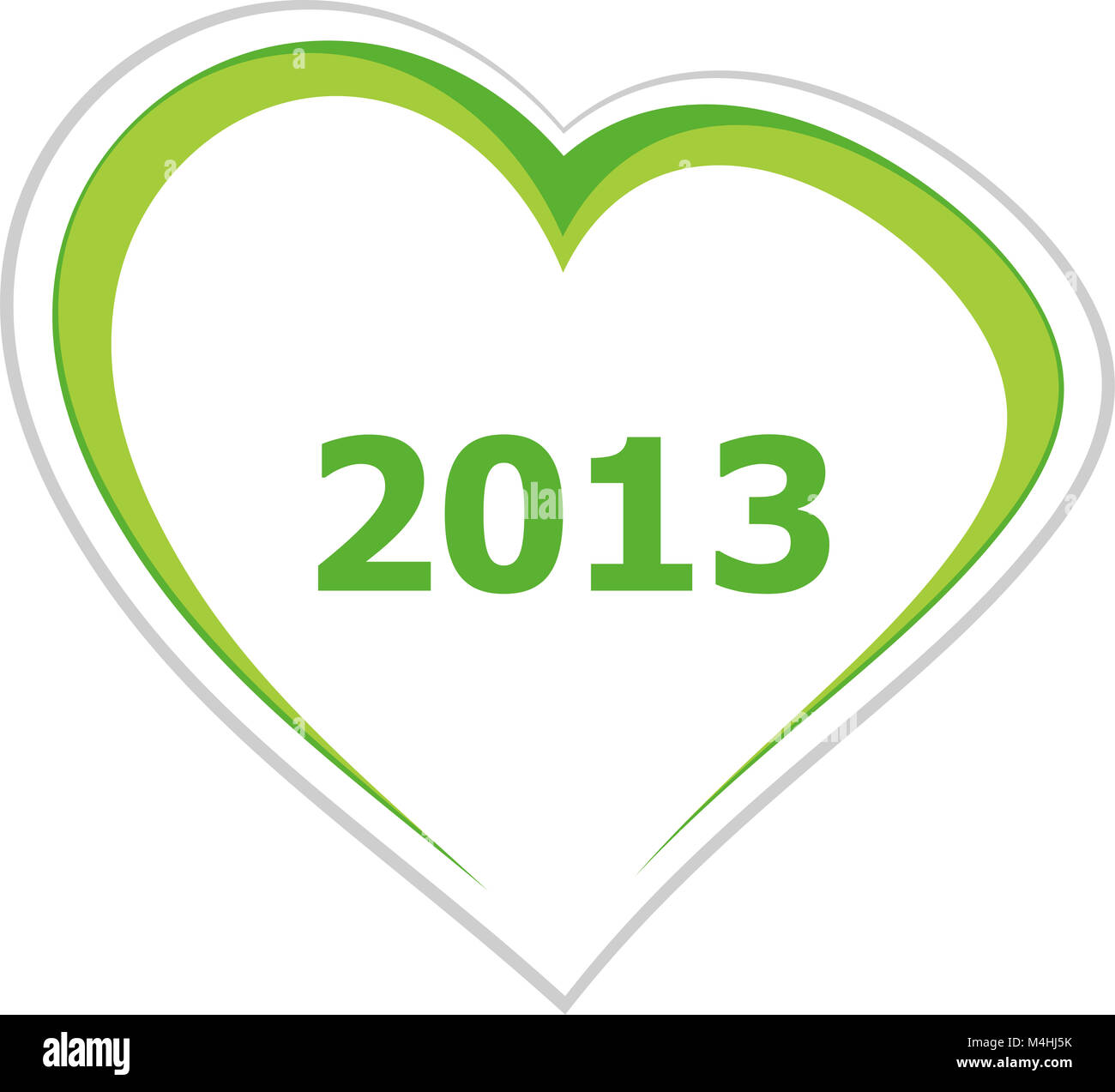 Concetto di marketing, 2013 sull'amore cuore su bianco Foto Stock