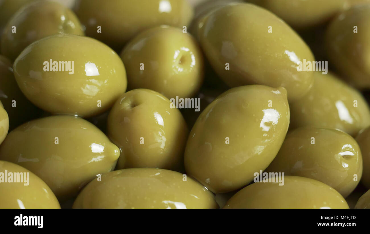 Grandi shiny olive verdi sfondo macro Foto Stock