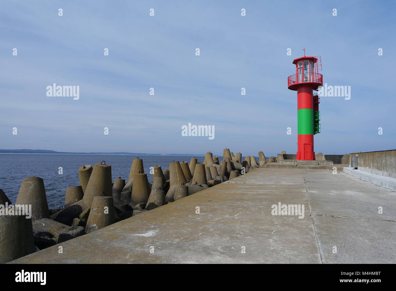 Il molo Orientale, Swina la bocca per il Mar Baltico Foto Stock