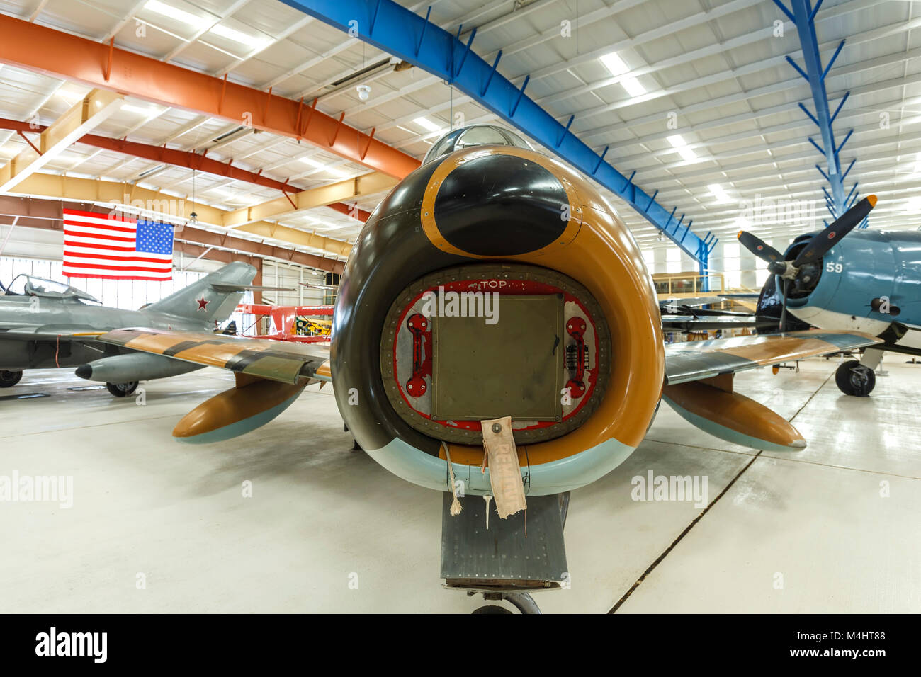 North American F-86 Sabre (South African marcature), Guerra Eagles Air Museum, Santa Teresa, Nuovo Messico USA Foto Stock
