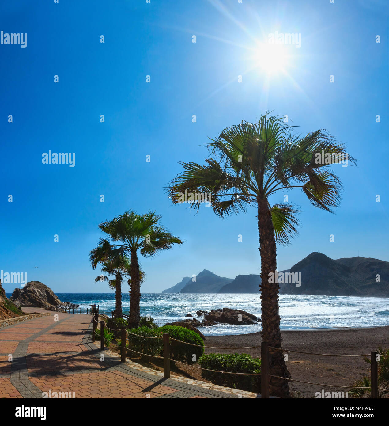 Sera estate spiaggia, Spagna. Foto Stock