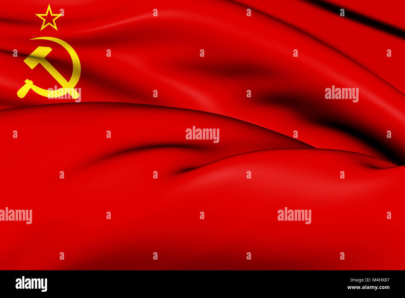 3D bandiera della Unione Sovietica (1923-1955). 3D'illustrazione. Foto Stock