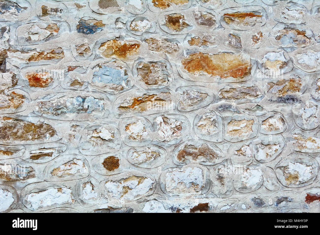 Muro di pietra sullo sfondo Foto Stock