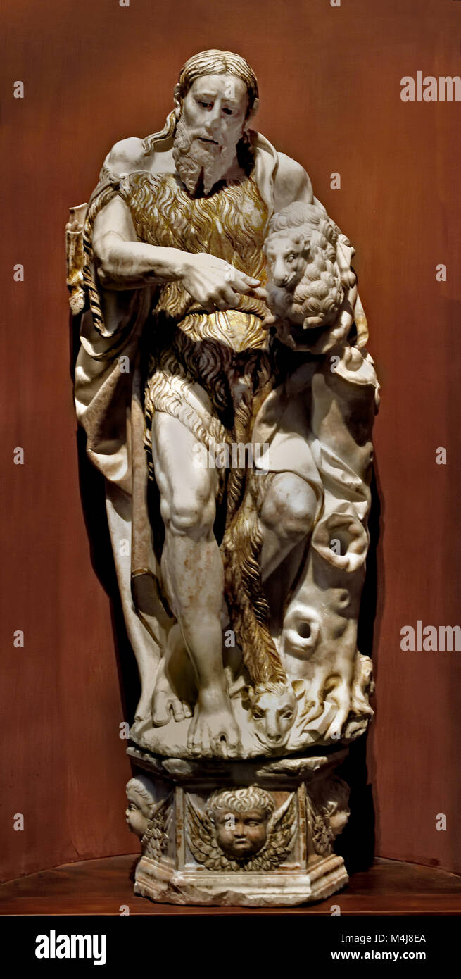 Ancona - Retablo di San Michele Arcangelo da Alonso Berrugete 1489-1561 master 16esimo secolo, Spagnolo,( Monastero di San Benito el Real), Valladolid, Spagna. Foto Stock
