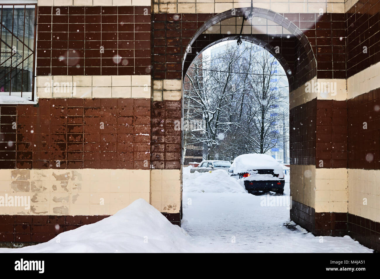 Archway in inverno Foto Stock