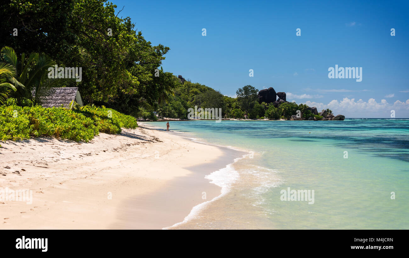 Anse unione, La Digue, Seicelle Foto Stock