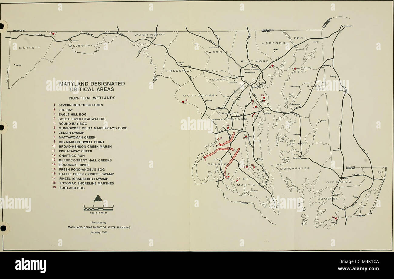 Le aree di stato critico preoccupazione - designazione relazione - zone umide di marea, non-zone umide di marea, la tutela e la valorizzazione dei servizi ferroviari, zone speciali. (1981) (20325687152) Foto Stock