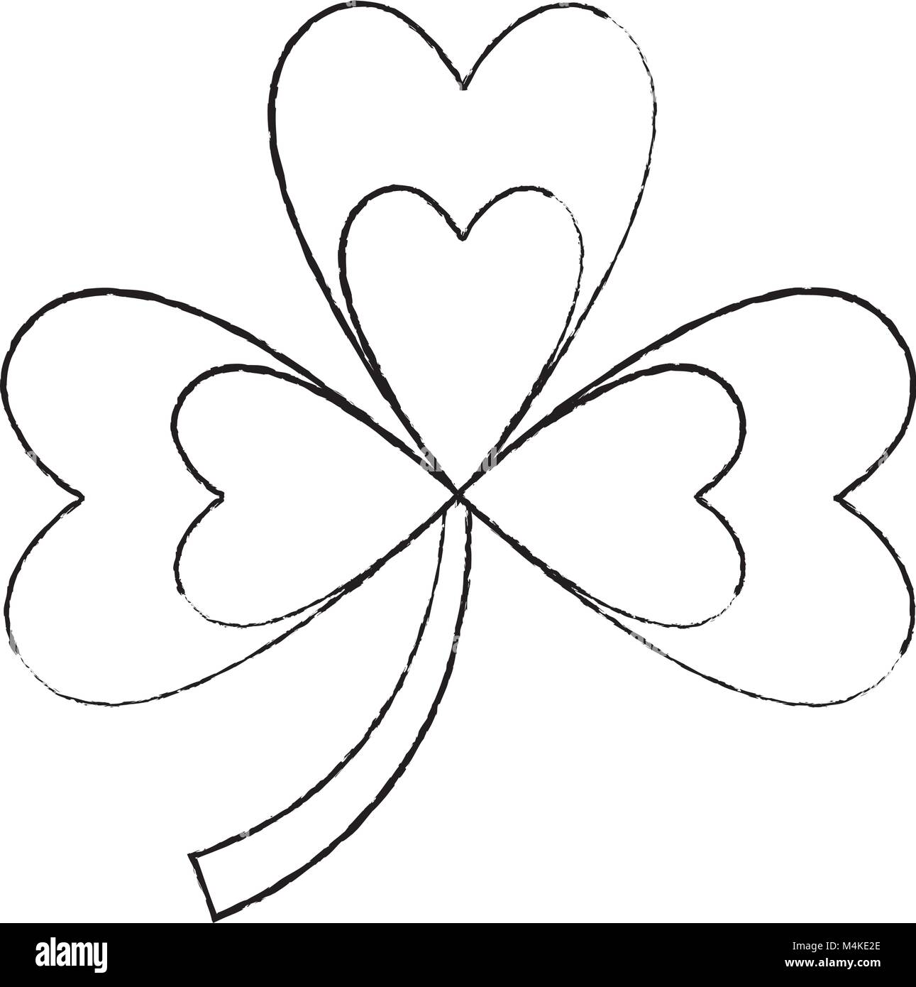 Il trifoglio con tre foglie emblema naturale Illustrazione Vettoriale