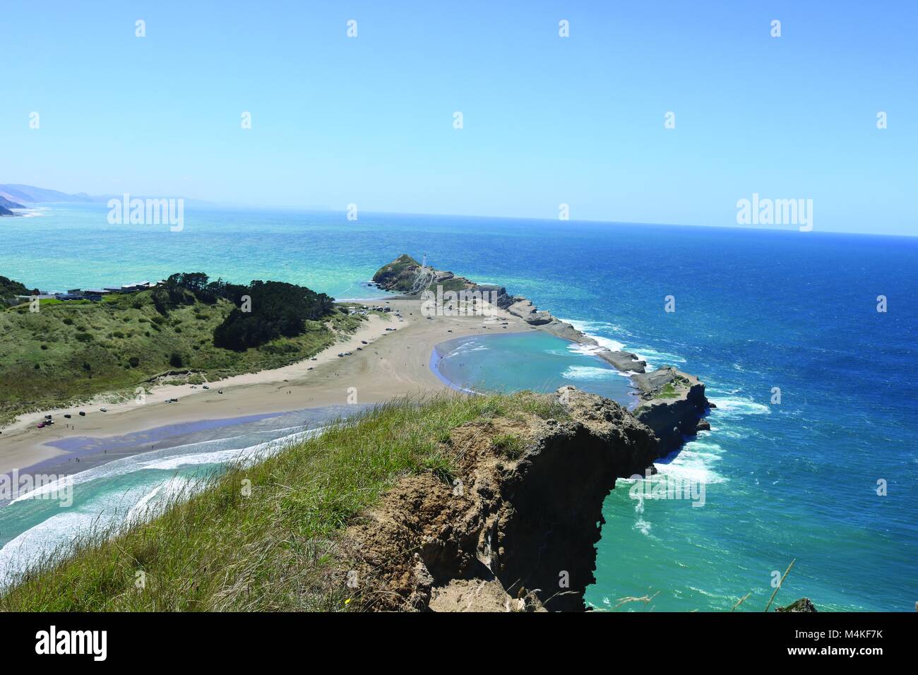 Castle Point Lighthouse, Wairarapa, Nuova Zelanda Foto Stock