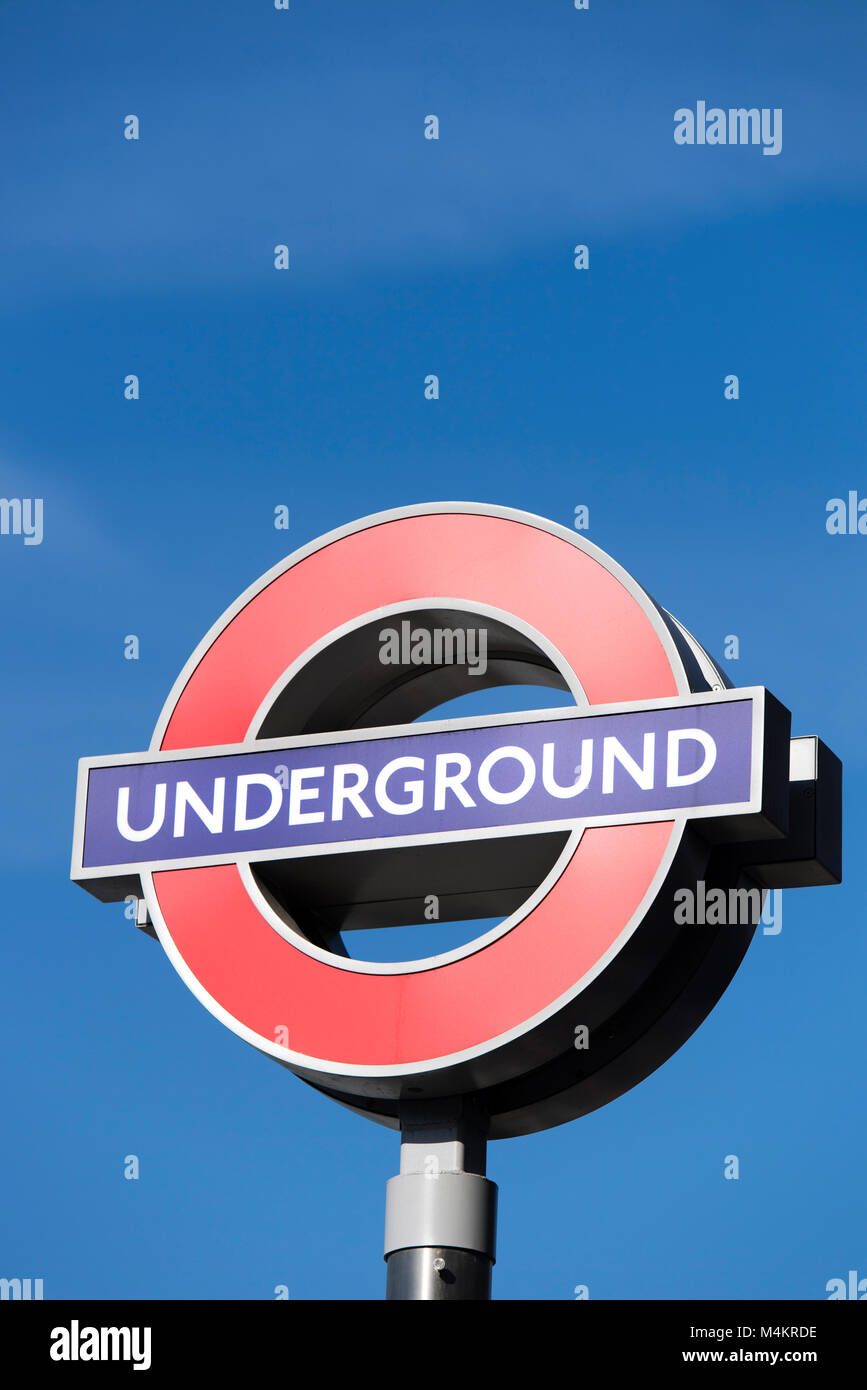La metropolitana di Londra segno Foto Stock
