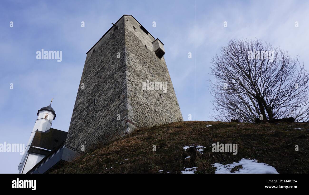 Schwaz Tirol Österreich Burg Freundsberg in der Nähe von Innsbruck im inverno Foto Stock