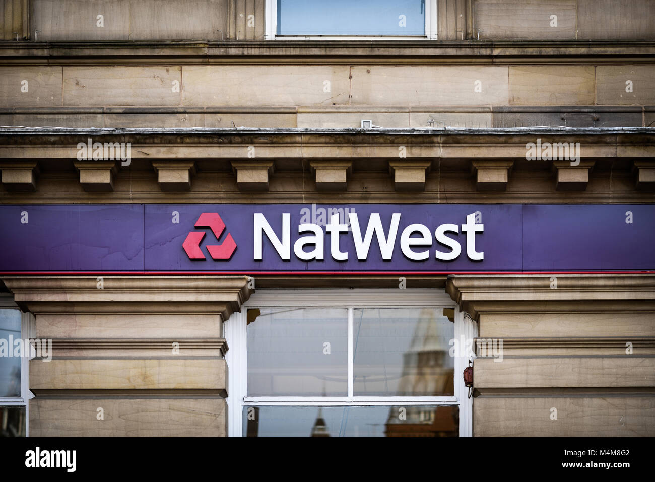 Banca Nat-West nel centro citta' di Nottingham, UK. Foto Stock