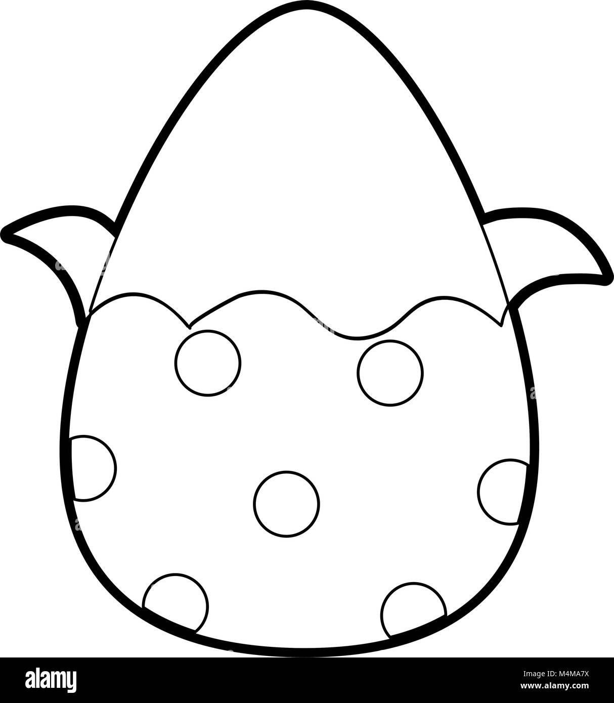 Schema uovo di cioccolato di pasqua con decorazione di punti Illustrazione Vettoriale