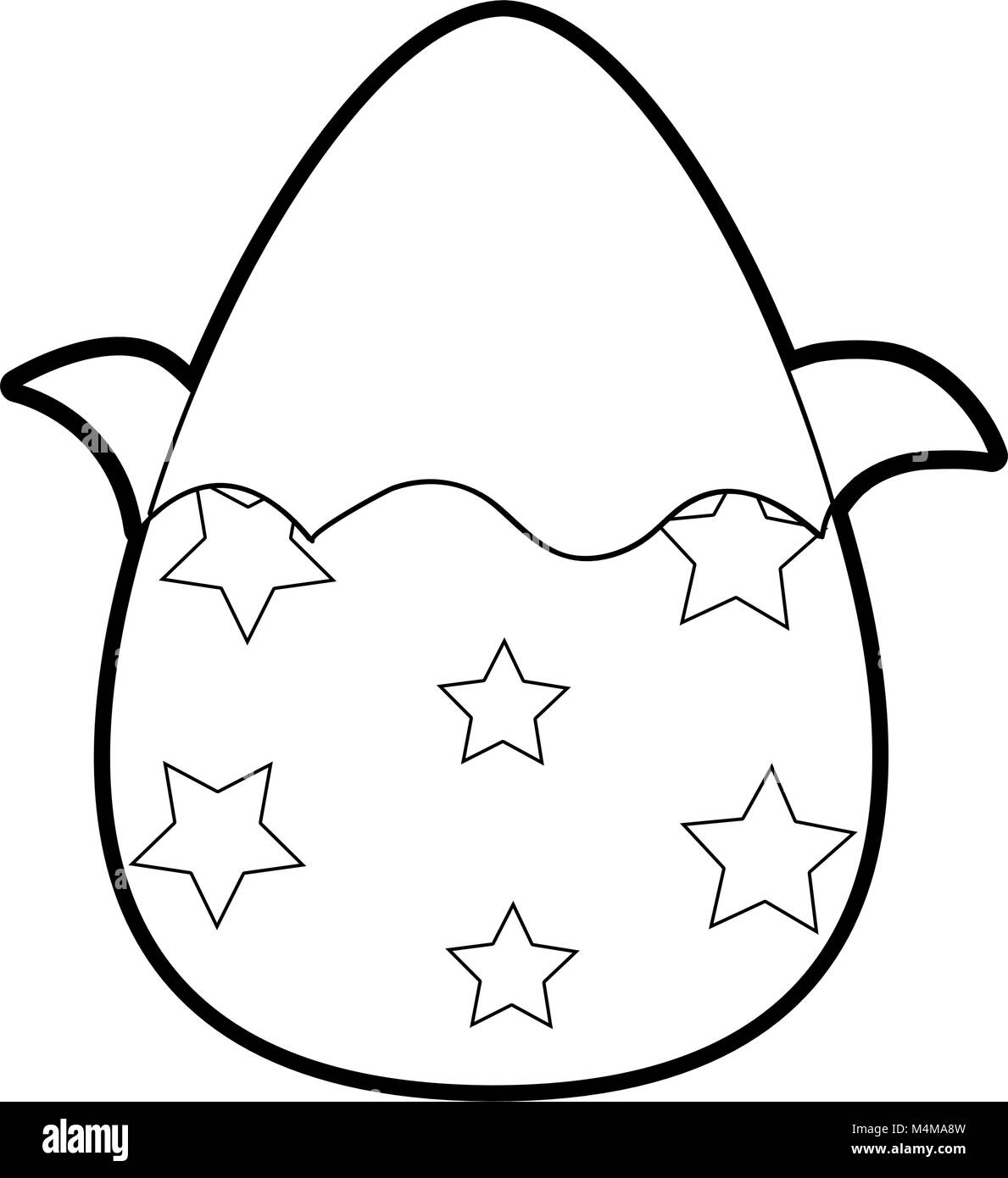 Schema uovo di cioccolato pasqua con stelle decorazione Illustrazione Vettoriale