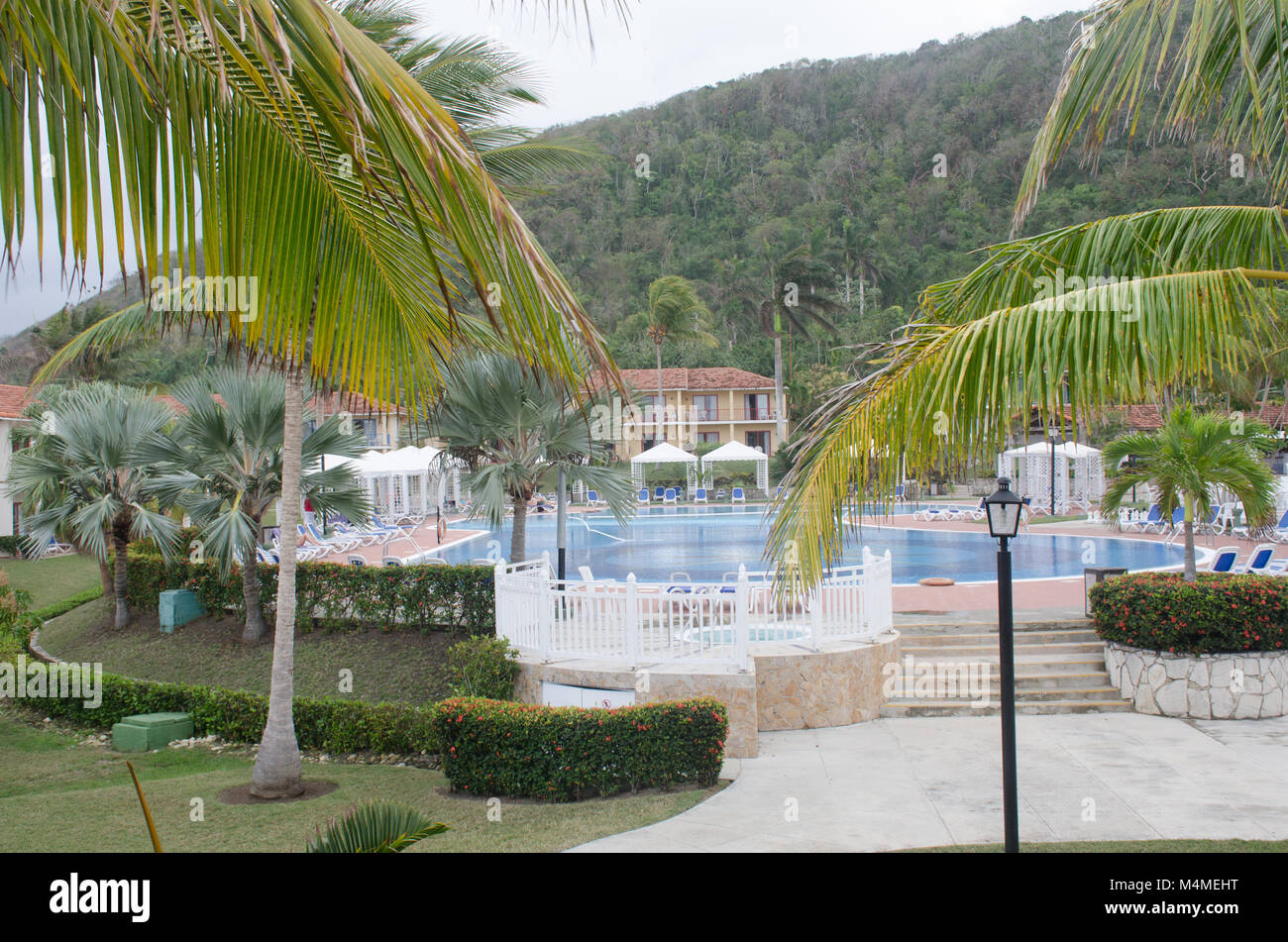 Jibacoa Cuba - 25 Gennaio 2018: cubano Resort per le vacanze con piscina Foto Stock