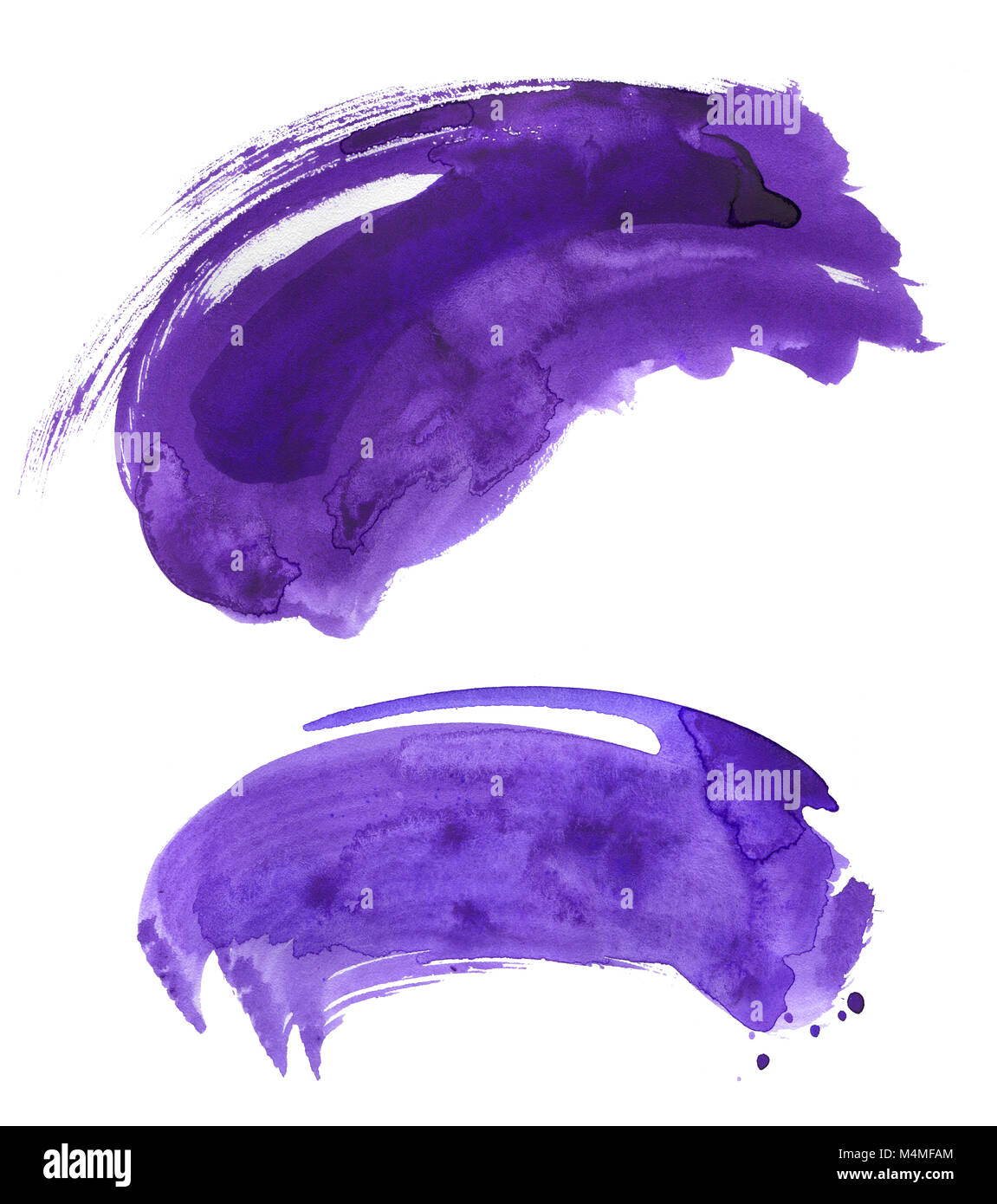 Acquerello ultra violet spazzolata impostato Foto Stock