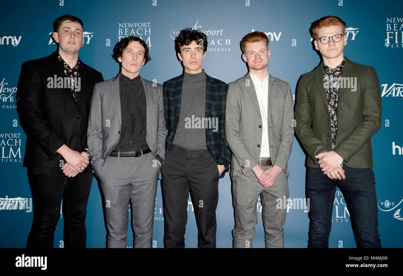 Foto deve essere accreditato ©Alpha premere 078237 15/02/2018 ballare su tavoli, Robbie McSkimming, Callum Thomas, Hamish Finlayson, Gregor Stobie e Michael Waterworth presso il Newport Beach annuale successi di UK Evento ospitato da Newport Beach Film Festival e visita Newport Beach tenutosi presso il Rosewood Hotel a Londra Foto Stock