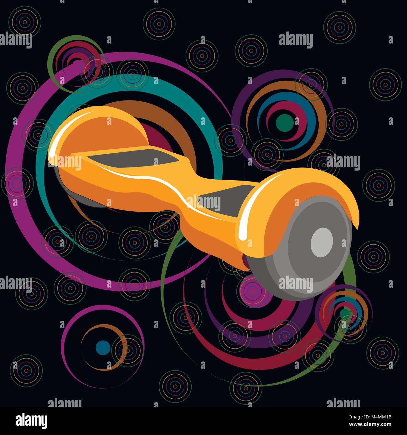 Illustrazione Vettoriale.Hoverboard, segway gyroscooter giroscopio stile piatto 10 eps Illustrazione Vettoriale