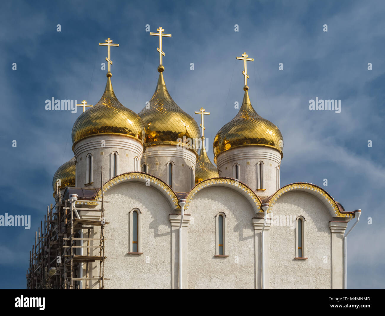 La costruzione della Chiesa Ortodossa. La santa Chiesa di ascensione del monastero di Elizaveta in Kropyvnytskyi, Ucraina. Foto Stock