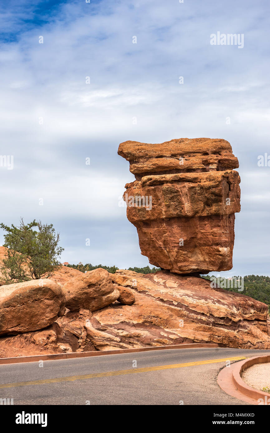 La Roccia equilibrata del Giardino degli Dei Foto Stock