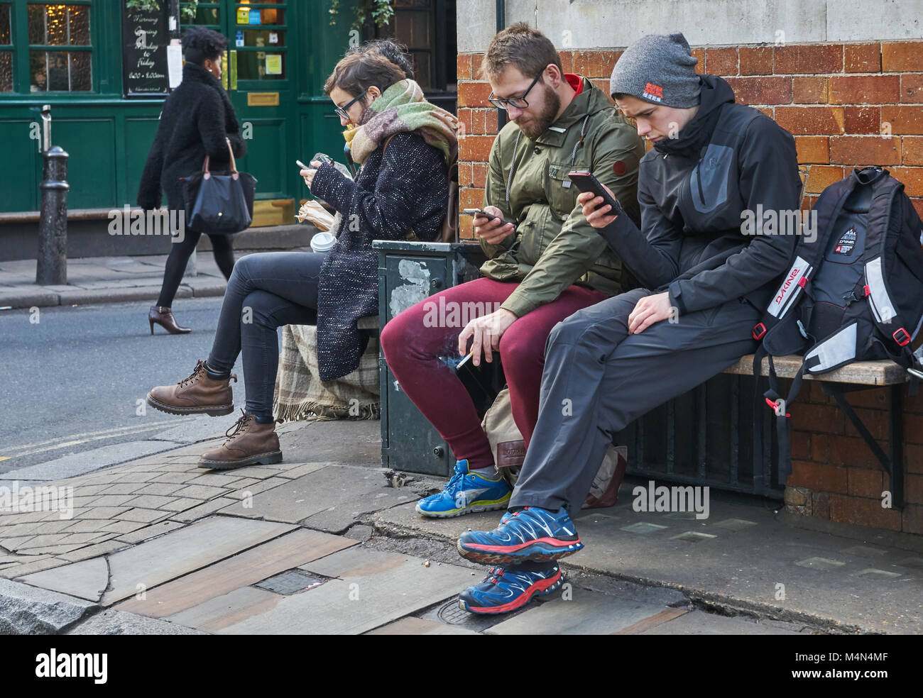 Smart phone addiction Foto Stock