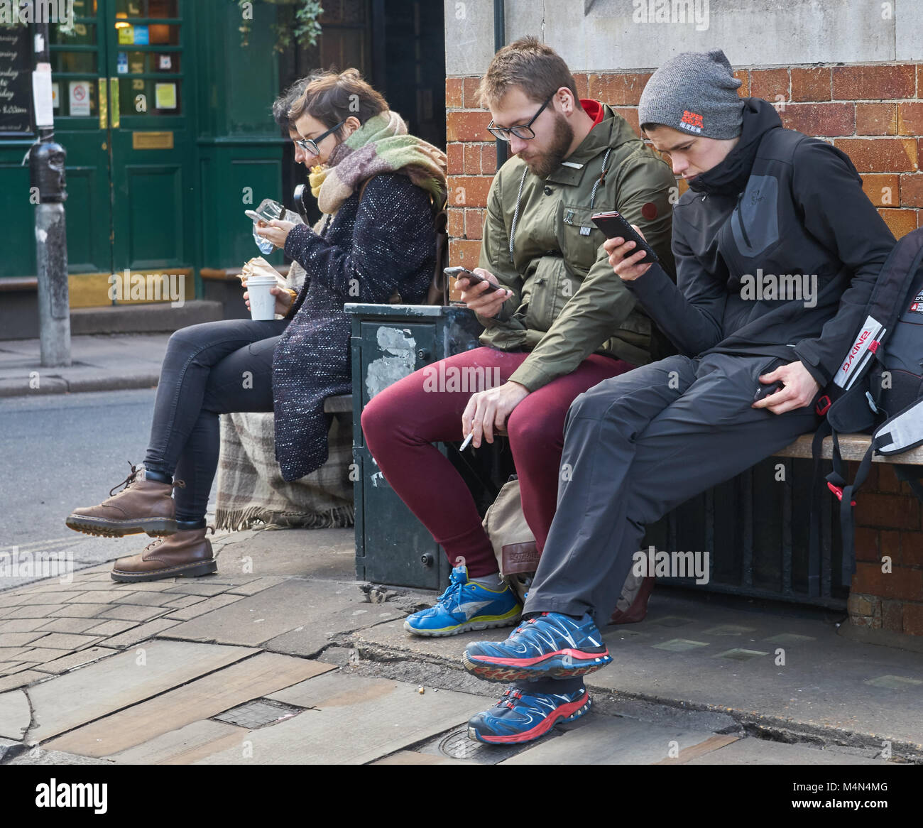 Smart phone addiction Foto Stock