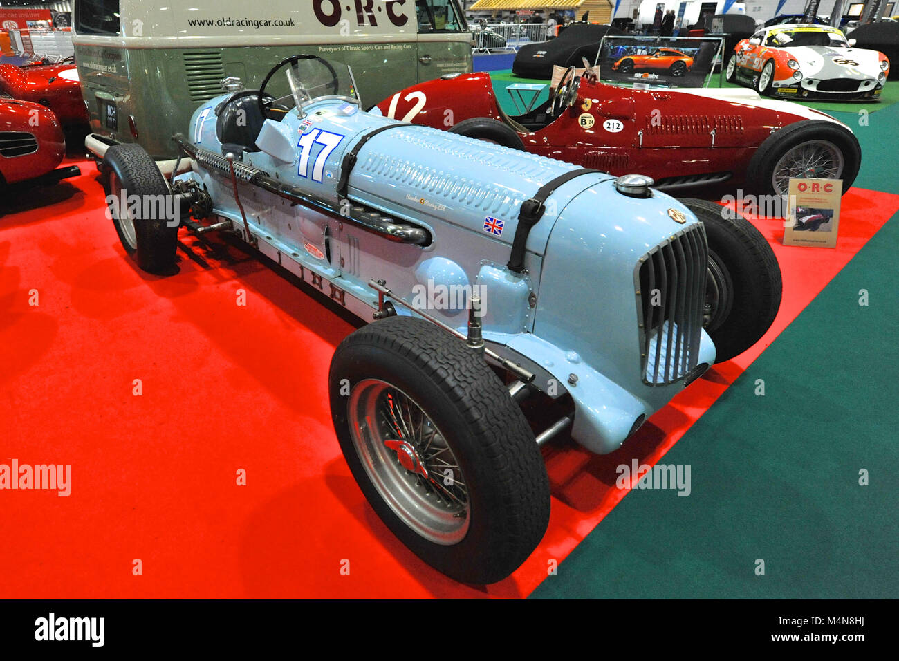 Londra, Regno Unito. Xvi Feb, 2018. Un 1933 MG K3 singolo posto auto racing in mostra al London Classic Car Show che si sta svolgendo a ExCel di Londra, Regno Unito. Più di 700 dei migliori posti al mondo per automobili classiche sono in esposizione presso lo show che vanno dal vintage pre-guerra tourer al moderno concetto di automobili. Credito: Michael Preston/Alamy Live News Foto Stock