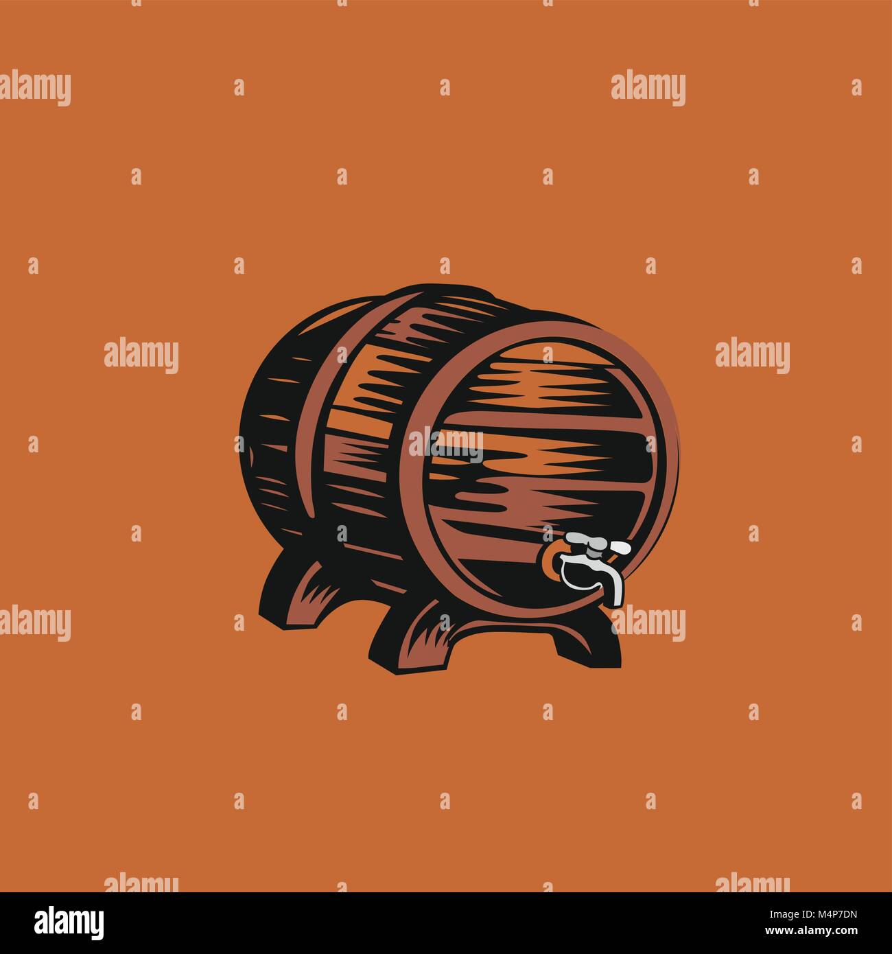 Tamburo di birra illustrazione vettoriale design. Illustrazione Vettoriale