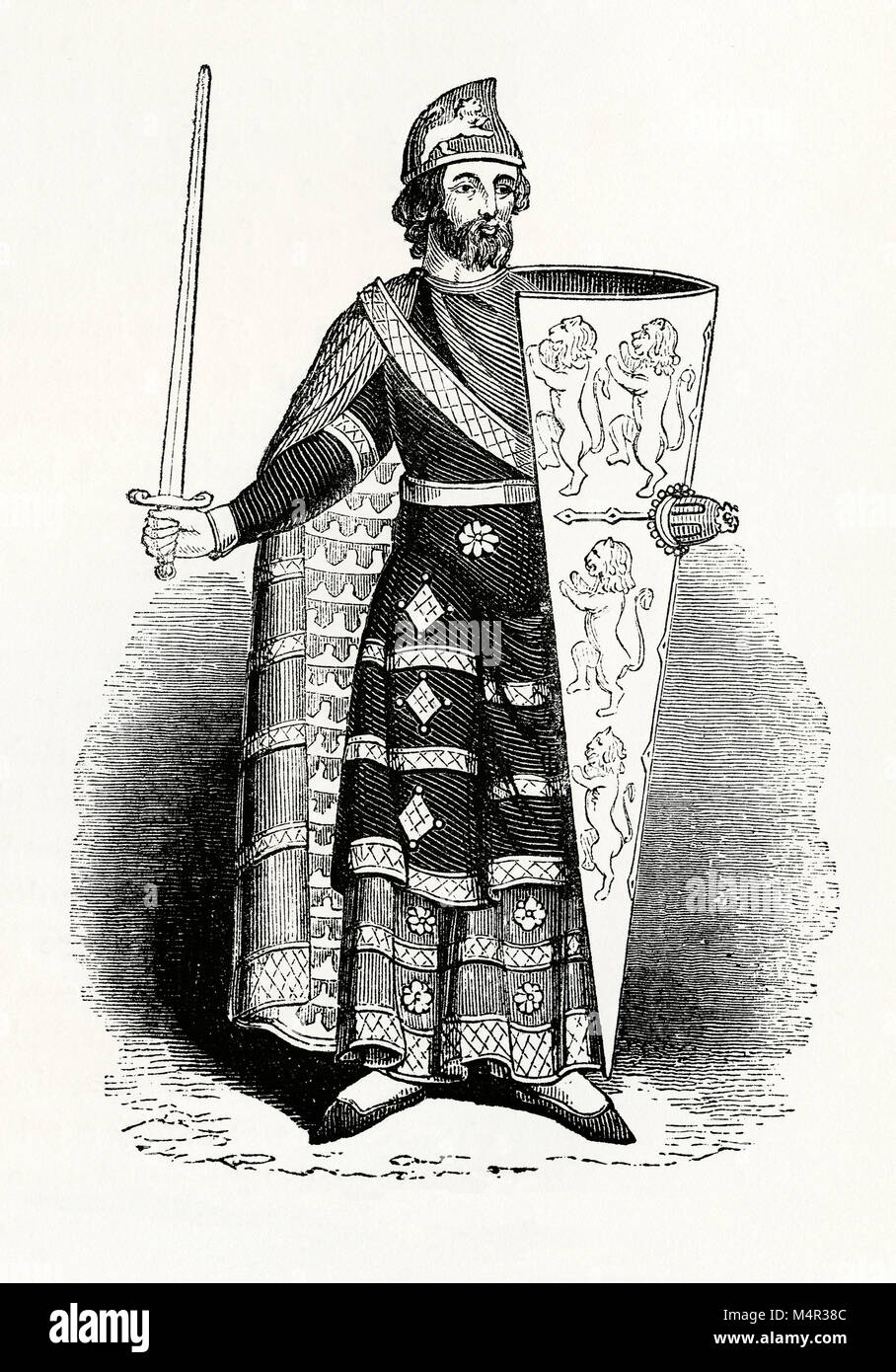 Geoffrey Plantagenet, Conte di Anjou, Geoffrey V (1113-1151) era il duca di Normandia. Dal suo matrimonio con l'Imperatrice Matilda, figlia di Enrico I di Inghilterra, Geoffrey aveva un figlio, Henry Curtmantle, succeduto al trono inglese come il re Enrico II (1154-1189) diventando il primo Plantagenet re d'Inghilterra Foto Stock