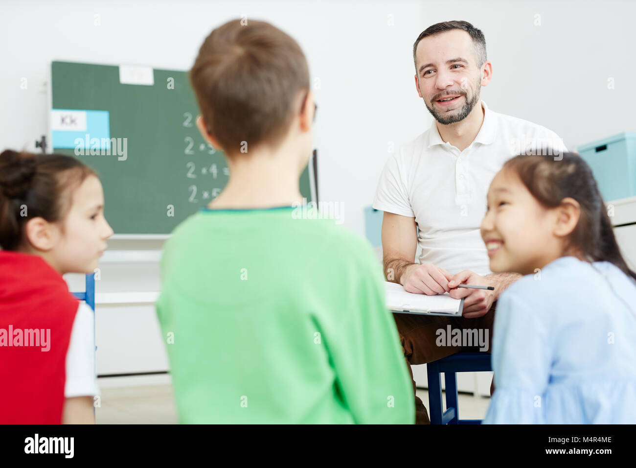Discussione alla lezione Foto Stock
