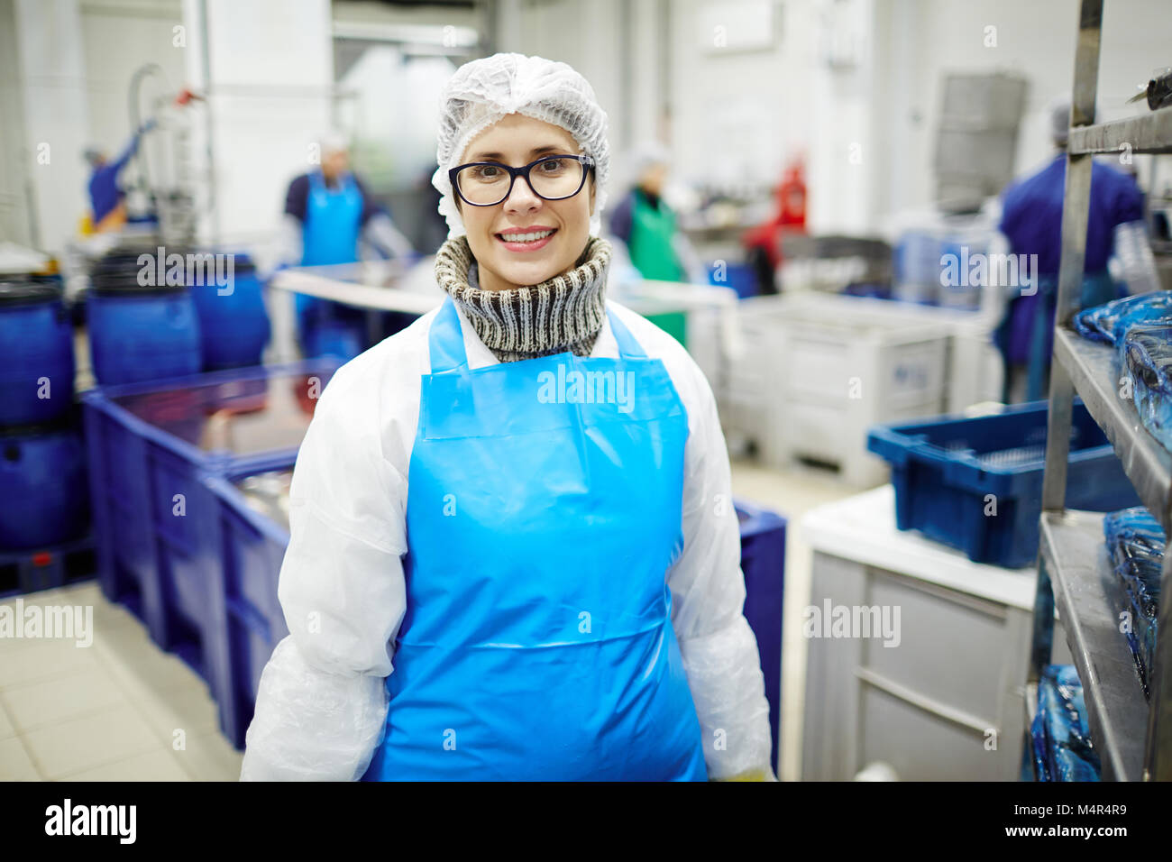 Il personale del reparto di produzione Foto Stock